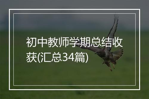 初中教师学期总结收获(汇总34篇)