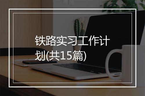 铁路实习工作计划(共15篇)