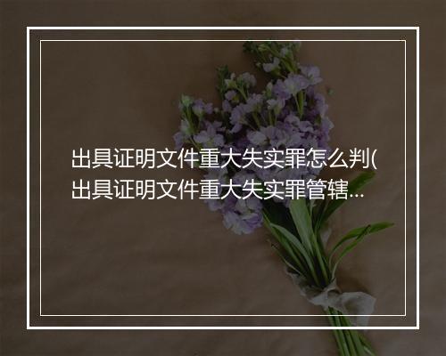 出具证明文件重大失实罪怎么判(出具证明文件重大失实罪管辖)