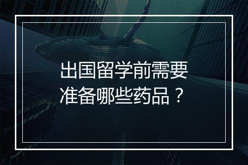 出国留学前需要准备哪些药品？