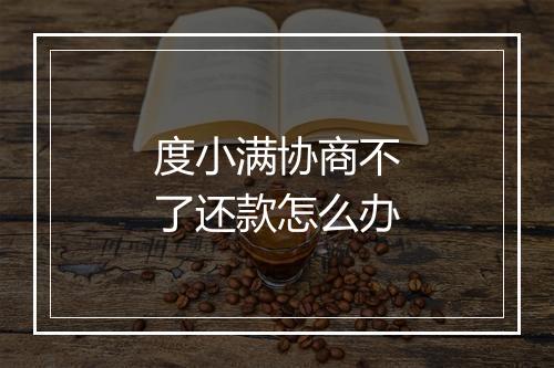 度小满协商不了还款怎么办