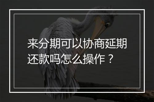 来分期可以协商延期还款吗怎么操作？