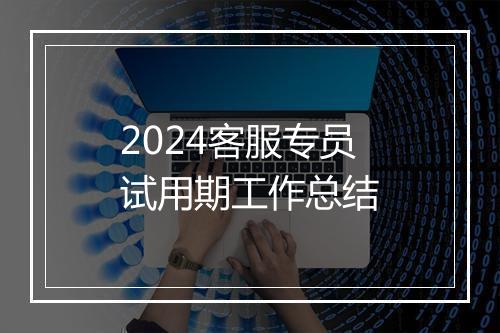 2024客服专员试用期工作总结