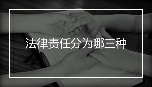法律责任分为哪三种