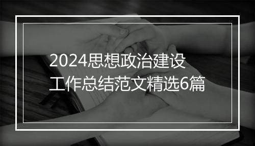 2024思想政治建设工作总结范文精选6篇