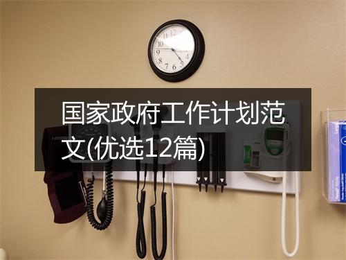 国家政府工作计划范文(优选12篇)