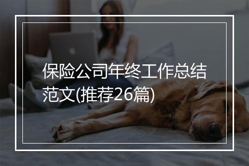 保险公司年终工作总结范文(推荐26篇)