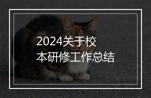 2024关于校本研修工作总结