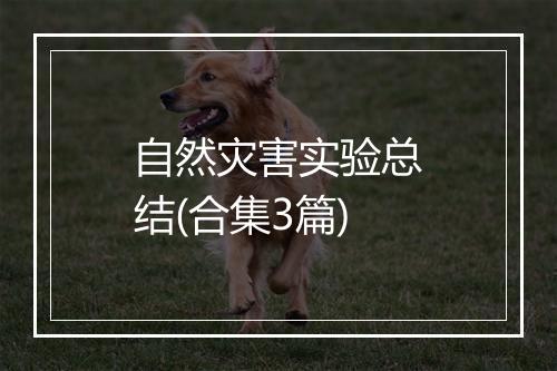 自然灾害实验总结(合集3篇)
