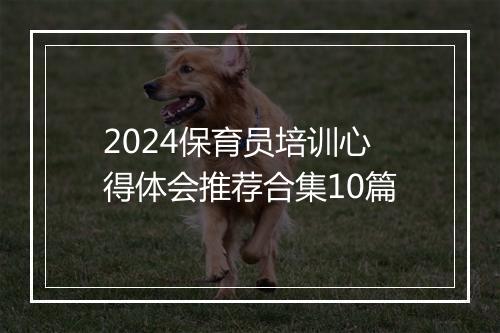 2024保育员培训心得体会推荐合集10篇