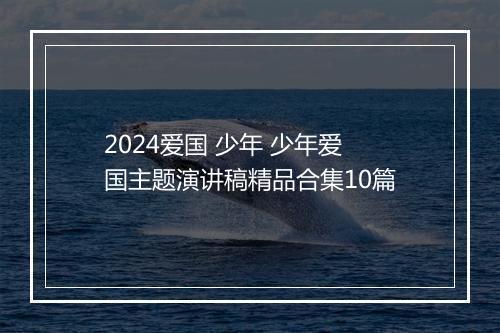 2024爱国 少年 少年爱国主题演讲稿精品合集10篇