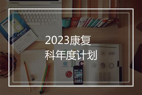 2023康复科年度计划