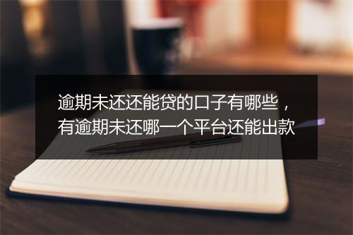逾期未还还能贷的口子有哪些，有逾期未还哪一个平台还能出款