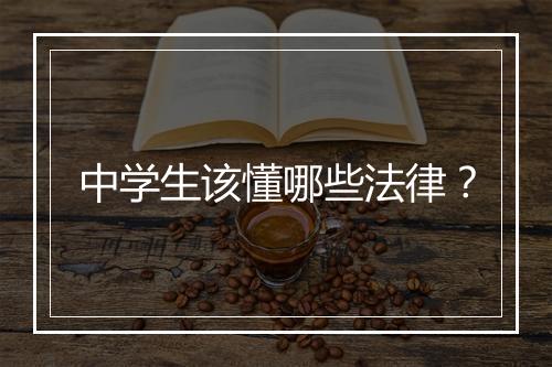中学生该懂哪些法律？