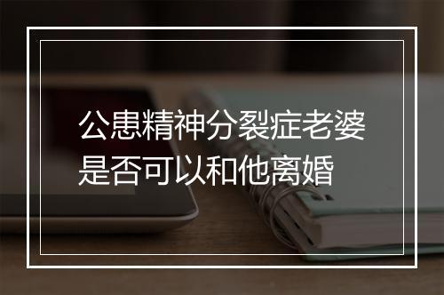公患精神分裂症老婆是否可以和他离婚