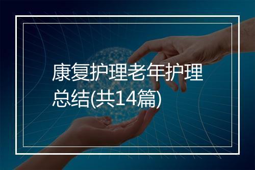 康复护理老年护理总结(共14篇)
