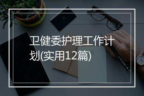 卫健委护理工作计划(实用12篇)