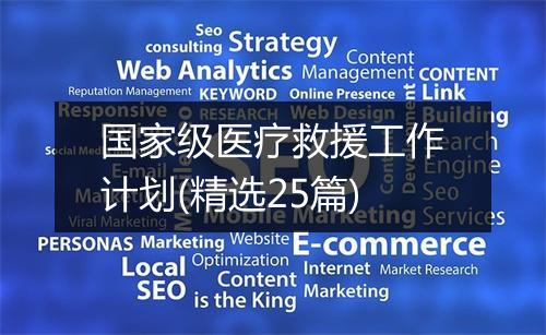 国家级医疗救援工作计划(精选25篇)