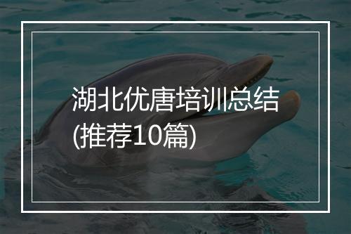 湖北优唐培训总结(推荐10篇)