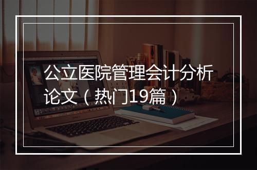 公立医院管理会计分析论文（热门19篇）