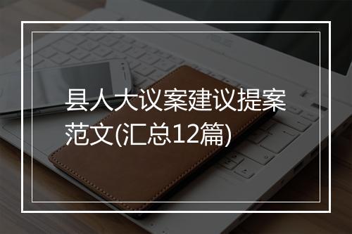 县人大议案建议提案范文(汇总12篇)