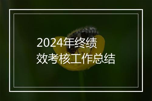 2024年终绩效考核工作总结