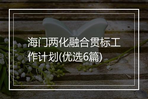 海门两化融合贯标工作计划(优选6篇)