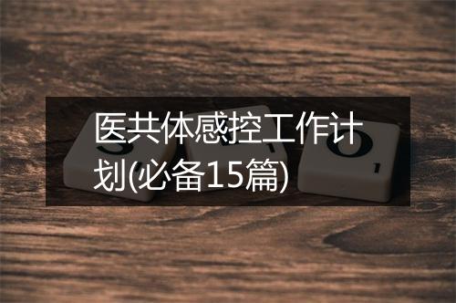 医共体感控工作计划(必备15篇)