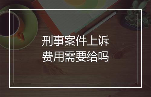 刑事案件上诉费用需要给吗