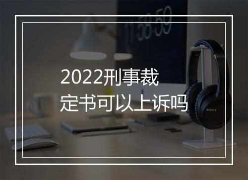 2022刑事裁定书可以上诉吗