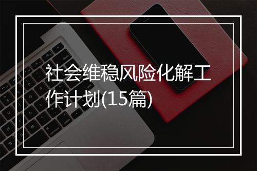 社会维稳风险化解工作计划(15篇)