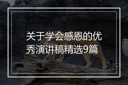 关于学会感恩的优秀演讲稿精选9篇
