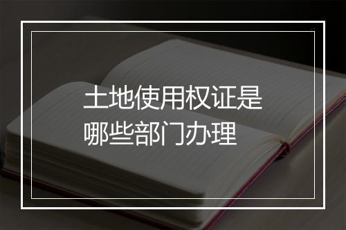 土地使用权证是哪些部门办理