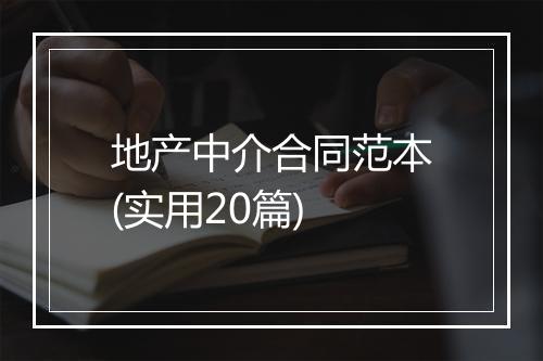 地产中介合同范本(实用20篇)