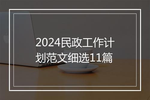 2024民政工作计划范文细选11篇