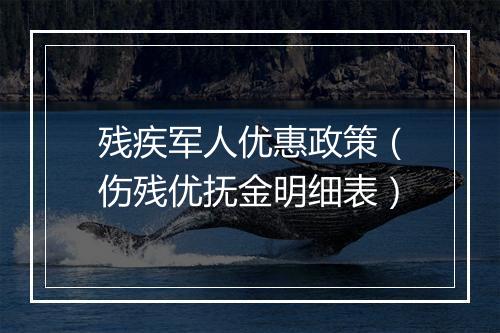 残疾军人优惠政策（伤残优抚金明细表）