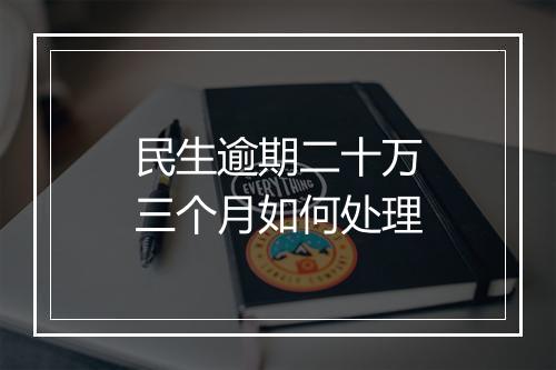 民生逾期二十万三个月如何处理