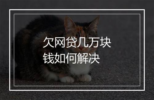 欠网贷几万块钱如何解决