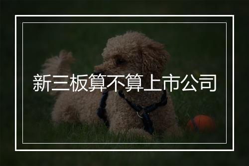 新三板算不算上市公司