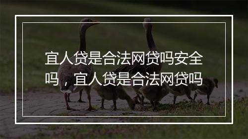 宜人贷是合法网贷吗安全吗，宜人贷是合法网贷吗