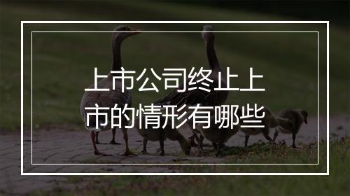 上市公司终止上市的情形有哪些