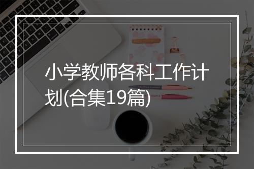 小学教师各科工作计划(合集19篇)
