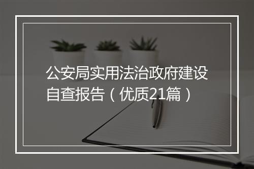 公安局实用法治政府建设自查报告（优质21篇）