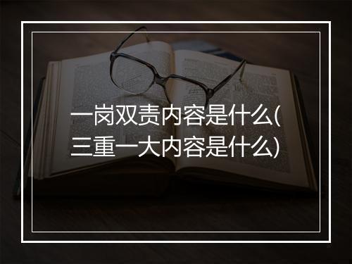 一岗双责内容是什么(三重一大内容是什么)