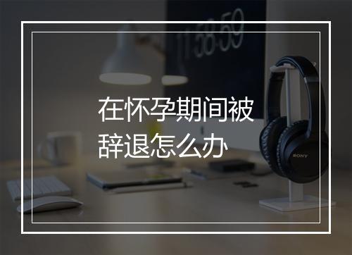 在怀孕期间被辞退怎么办