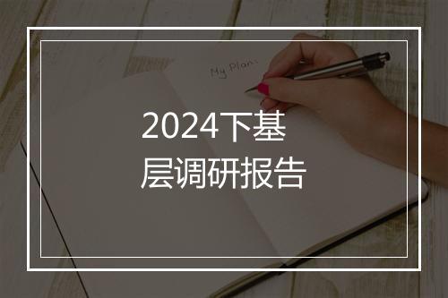 2024下基层调研报告