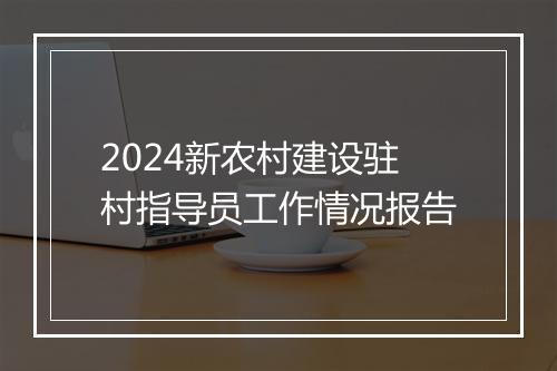 2024新农村建设驻村指导员工作情况报告