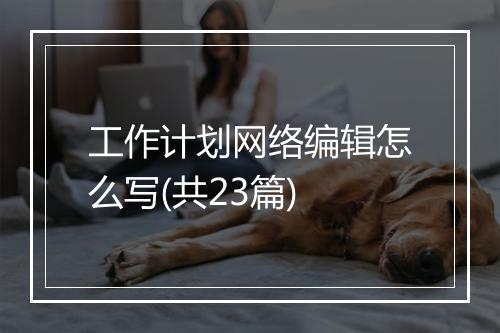 工作计划网络编辑怎么写(共23篇)