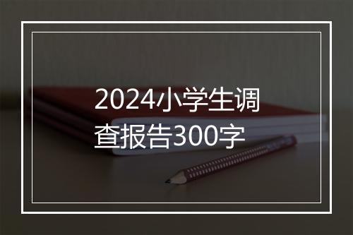 2024小学生调查报告300字