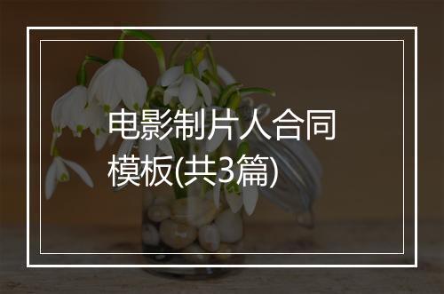 电影制片人合同模板(共3篇)